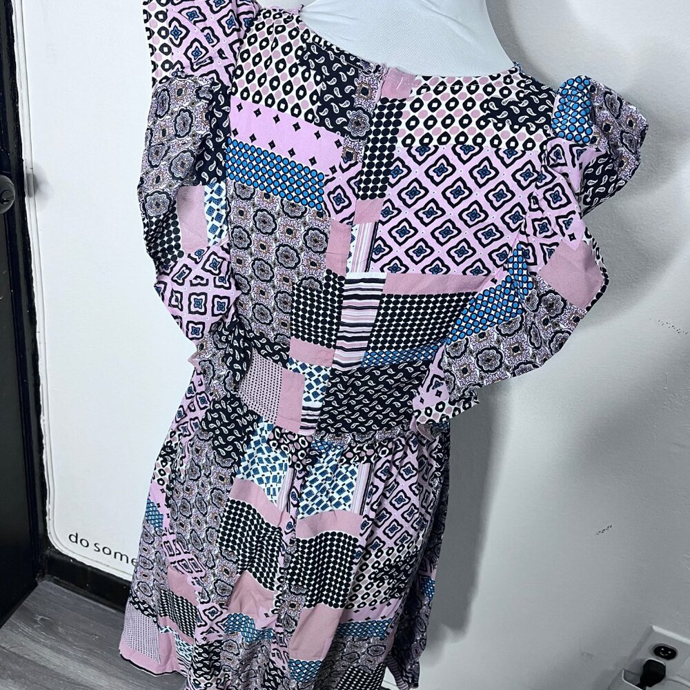 NWOT Mix Pattern Block Print Summer Dress Sz S - Picture 6 of 13
